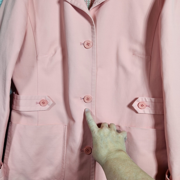 Ann Taylor Loft About S To M See Pics! Soft Pink Trench Car Coat&Hat Small Flaw - Picture 5 of 14